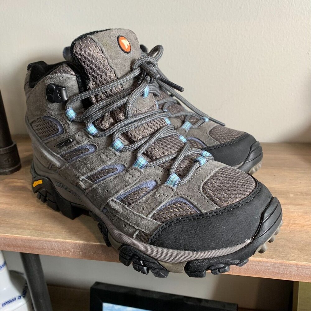 MERRELL WOMENS J06054 MOAB-2-MID WATERPROOF HIKING SHOES GRANITE/GRAY SIZE 7.5B